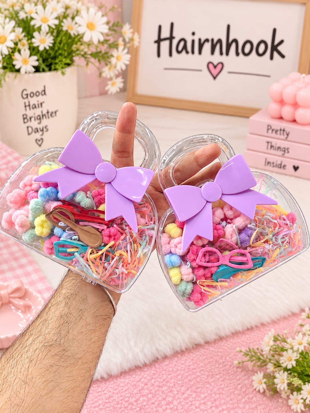 Korean hair accessories kit for kids ( pack of 6)