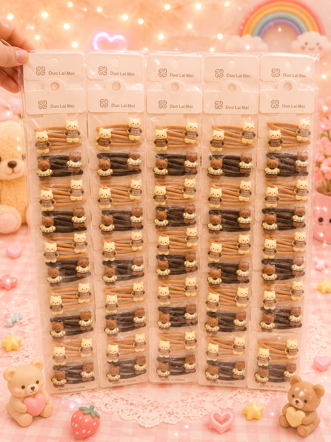 Cute kawaii hair tik Tak clip of kids(pack of 1 strip 10 pair)