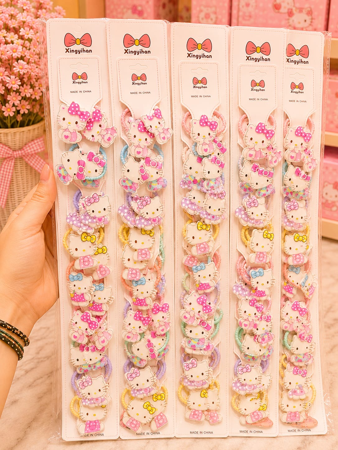 Korean cute hairrubber band for kids(pack of 10 pair in one strip)