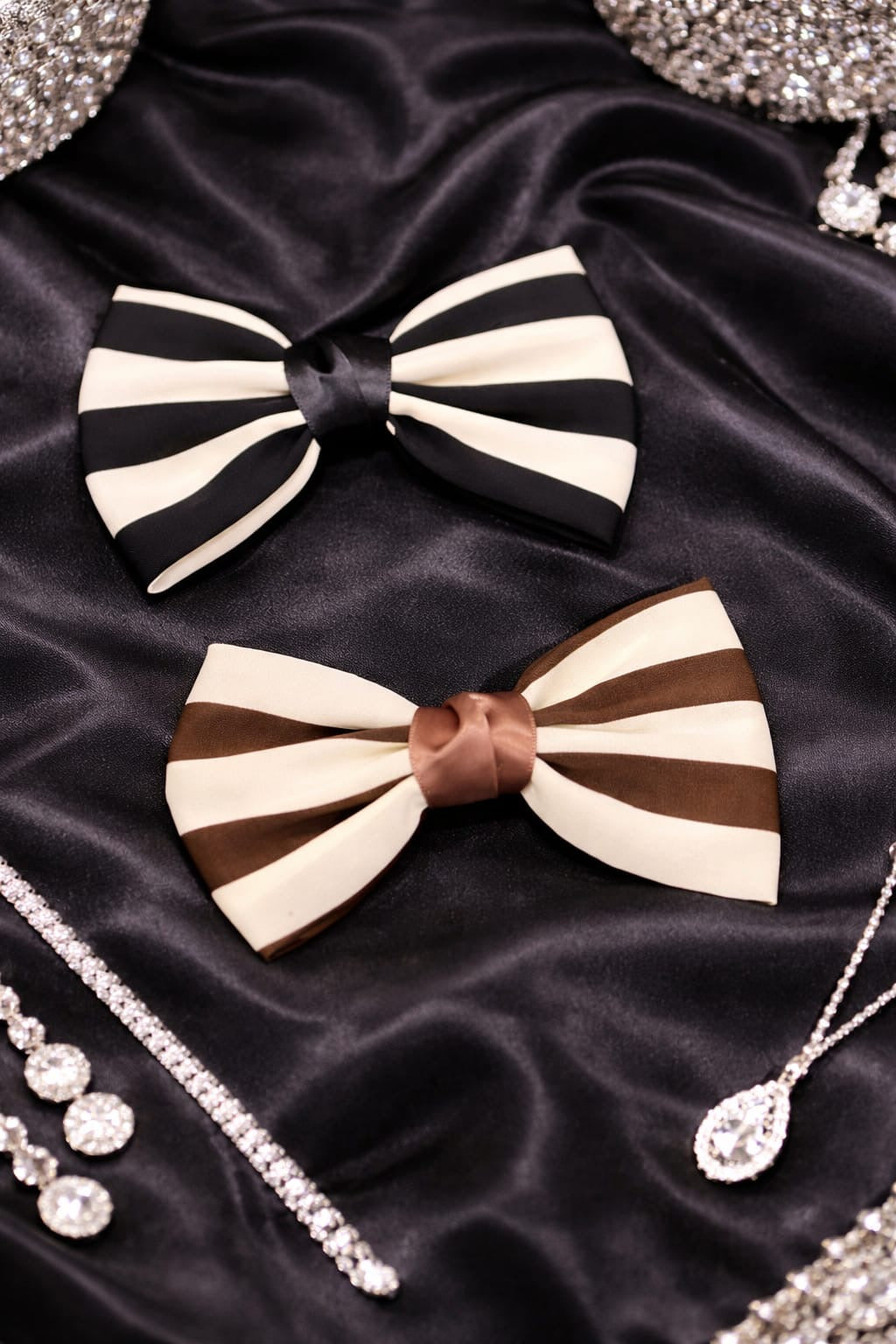 Luxury Striped Satin Hair Bows β Elegant Korean Style Bow Clips for Women & Girls | Premium Statement Hair Accessories(pack of 10)