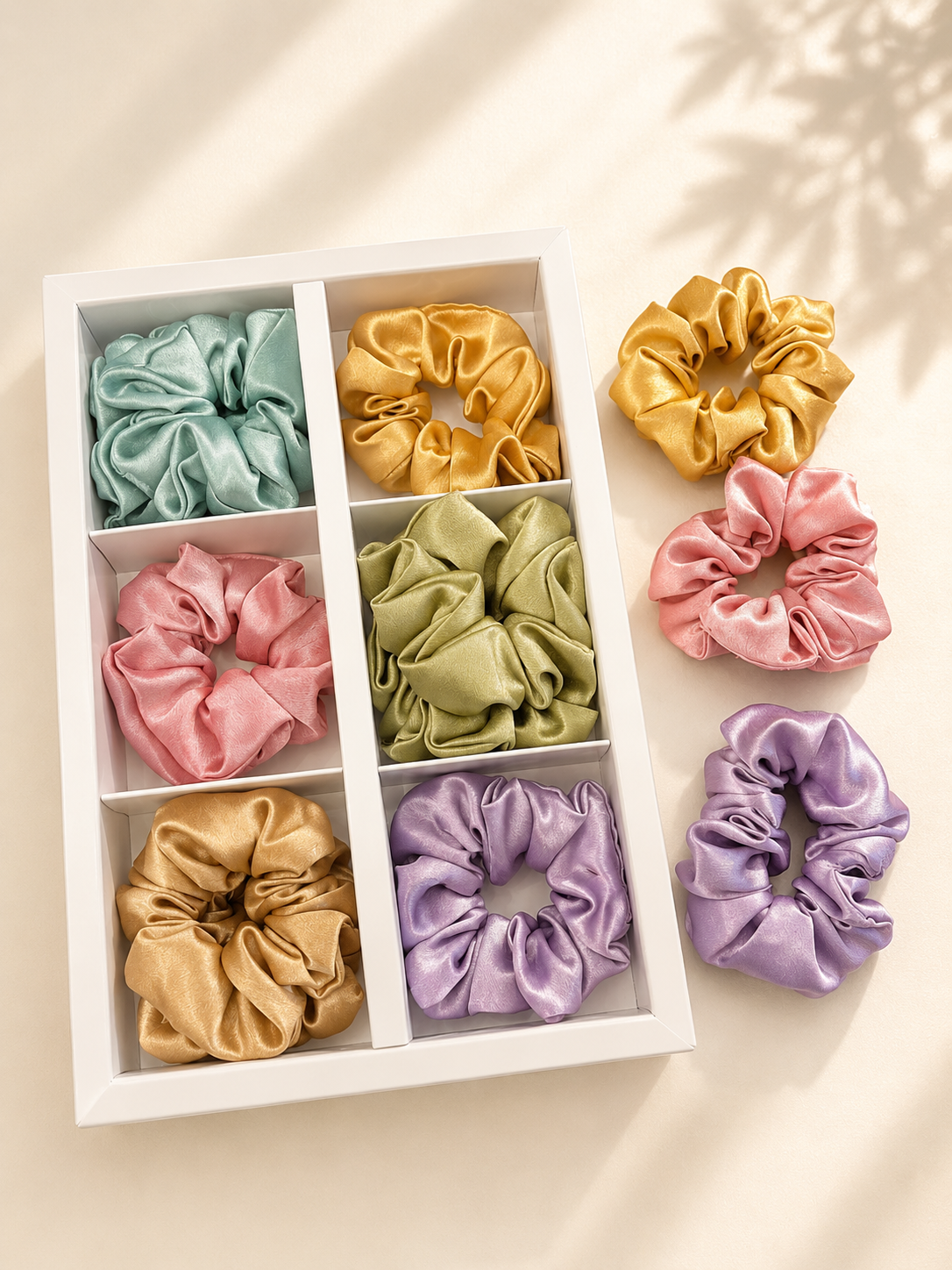 Korean premium box scrunchies (pack of 12)