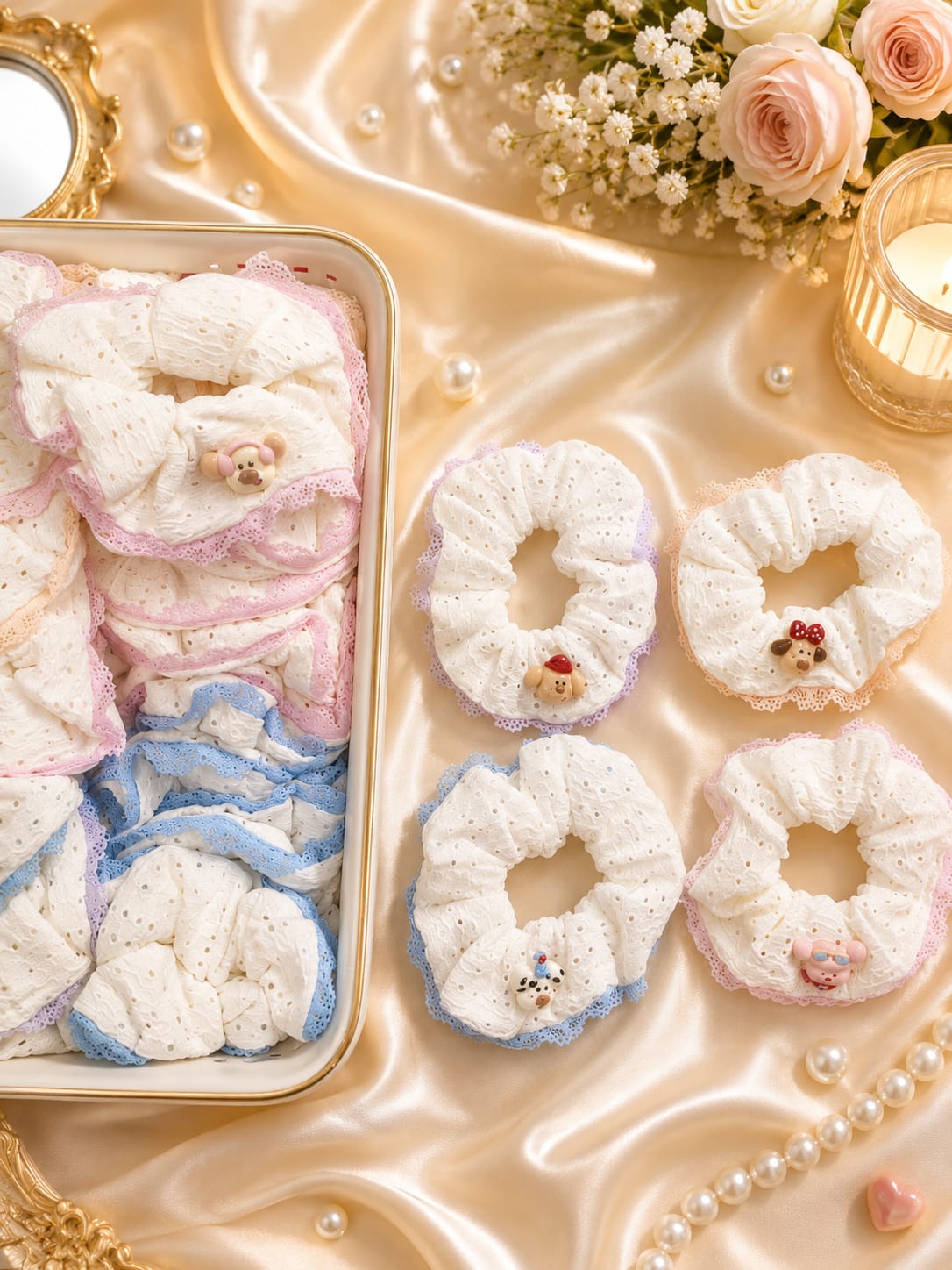 Korean premium scrunchies (pack of 10)