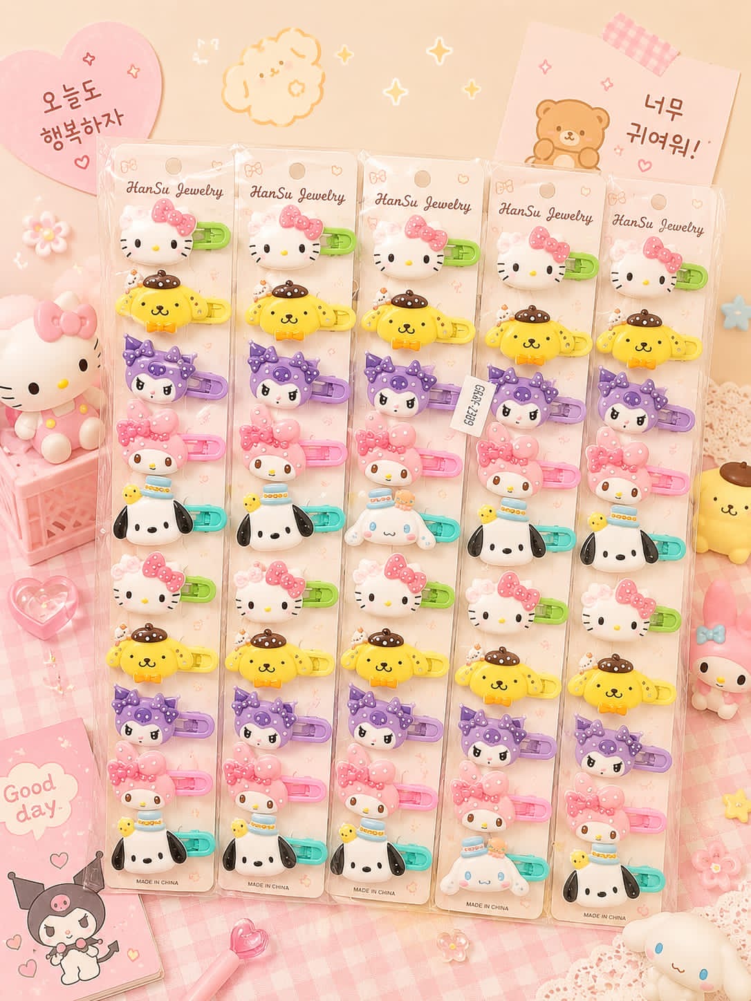 Korean premium hair clip for kids (pack of 10 piece in per strip)