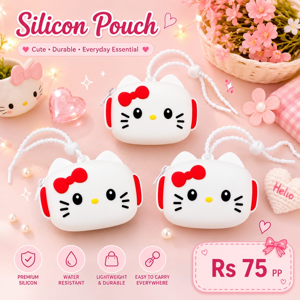 Silicon bag charms ( pack of 12)