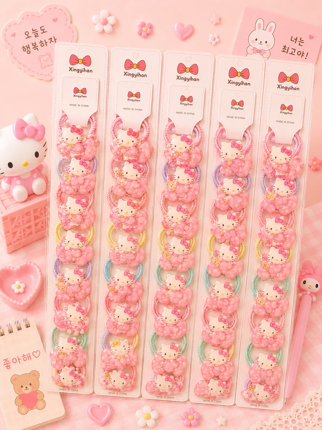 Korean premium hair rubber for kids (pack of 10 pair in per strip) (