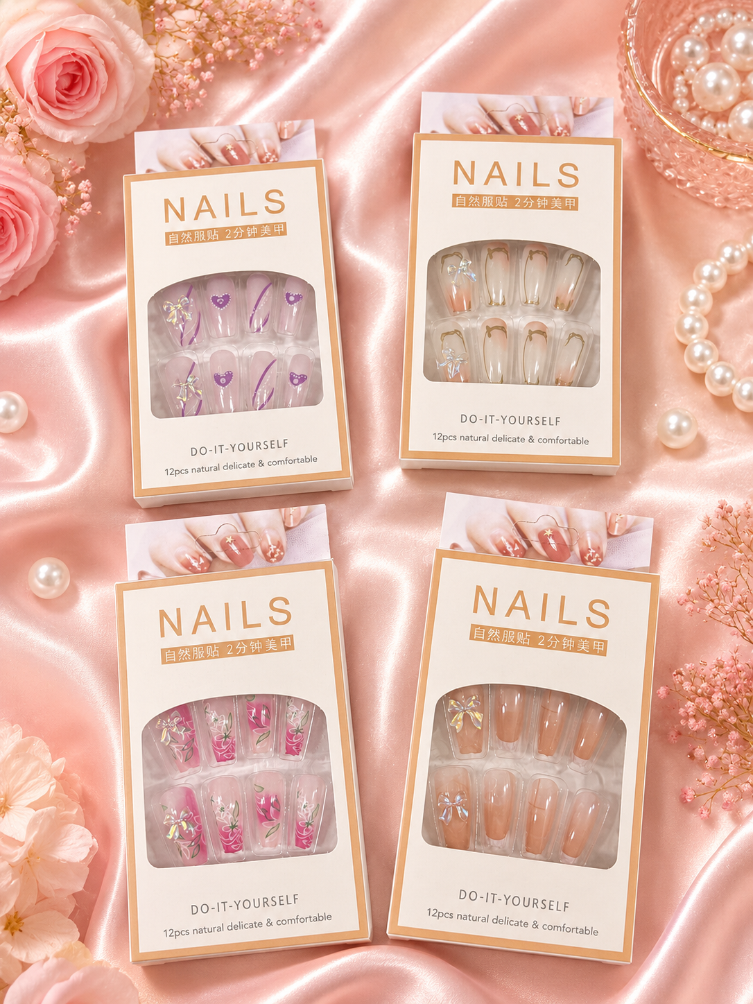 Korean premium quality nails ( pack of 12 sets)