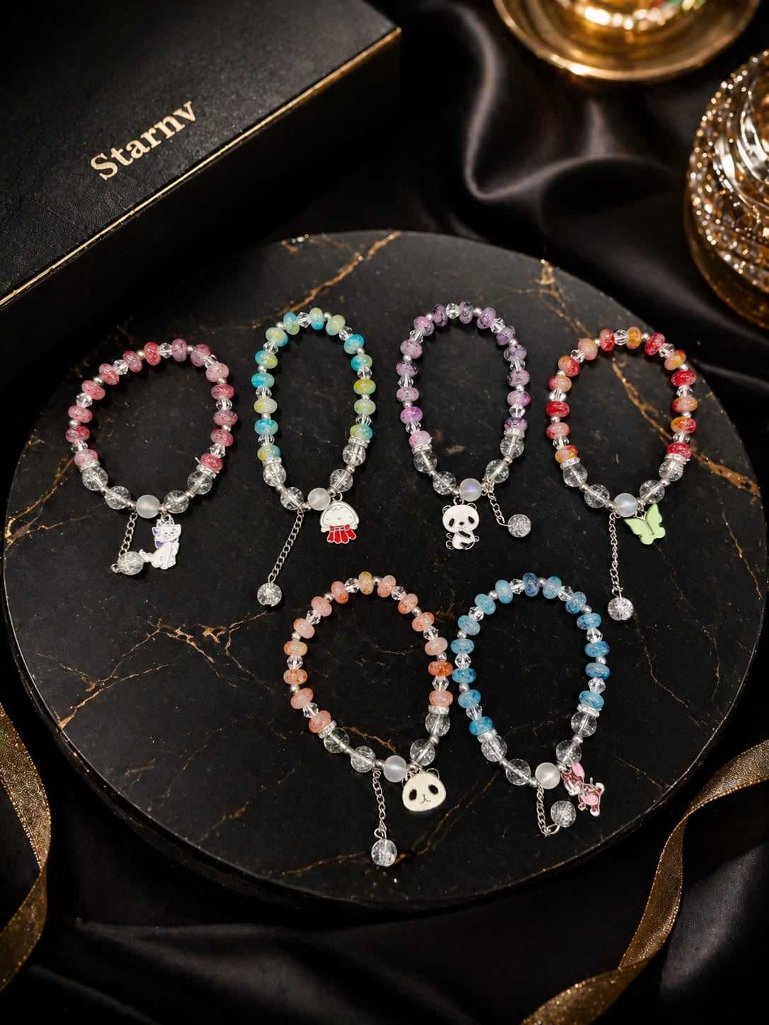 Korean Beaded Charm Bracelet ( pack of 12)