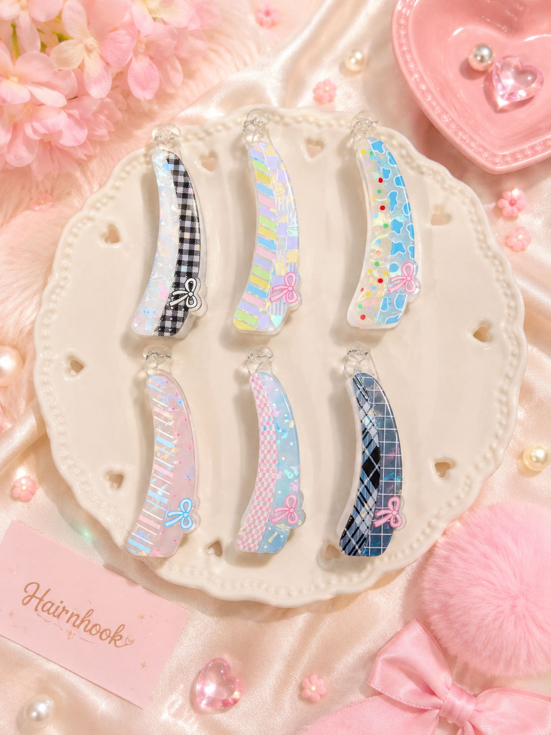New acrylic premium banana clip (pack of 12)