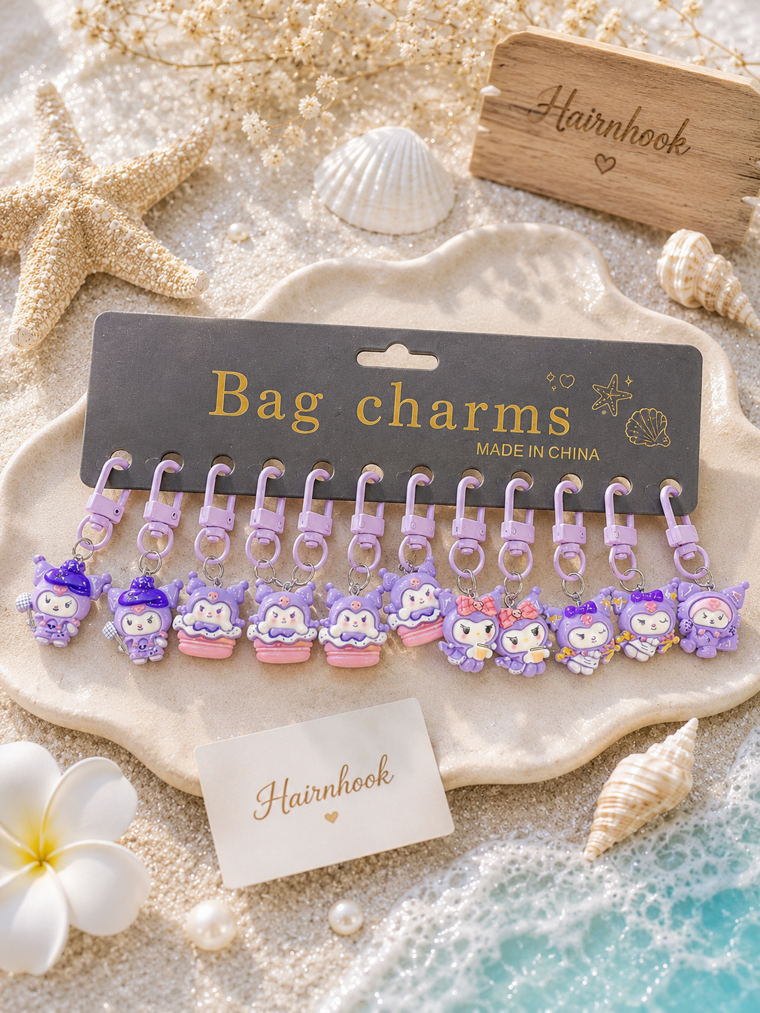 Cute and trending bag charms (pack of 12)
