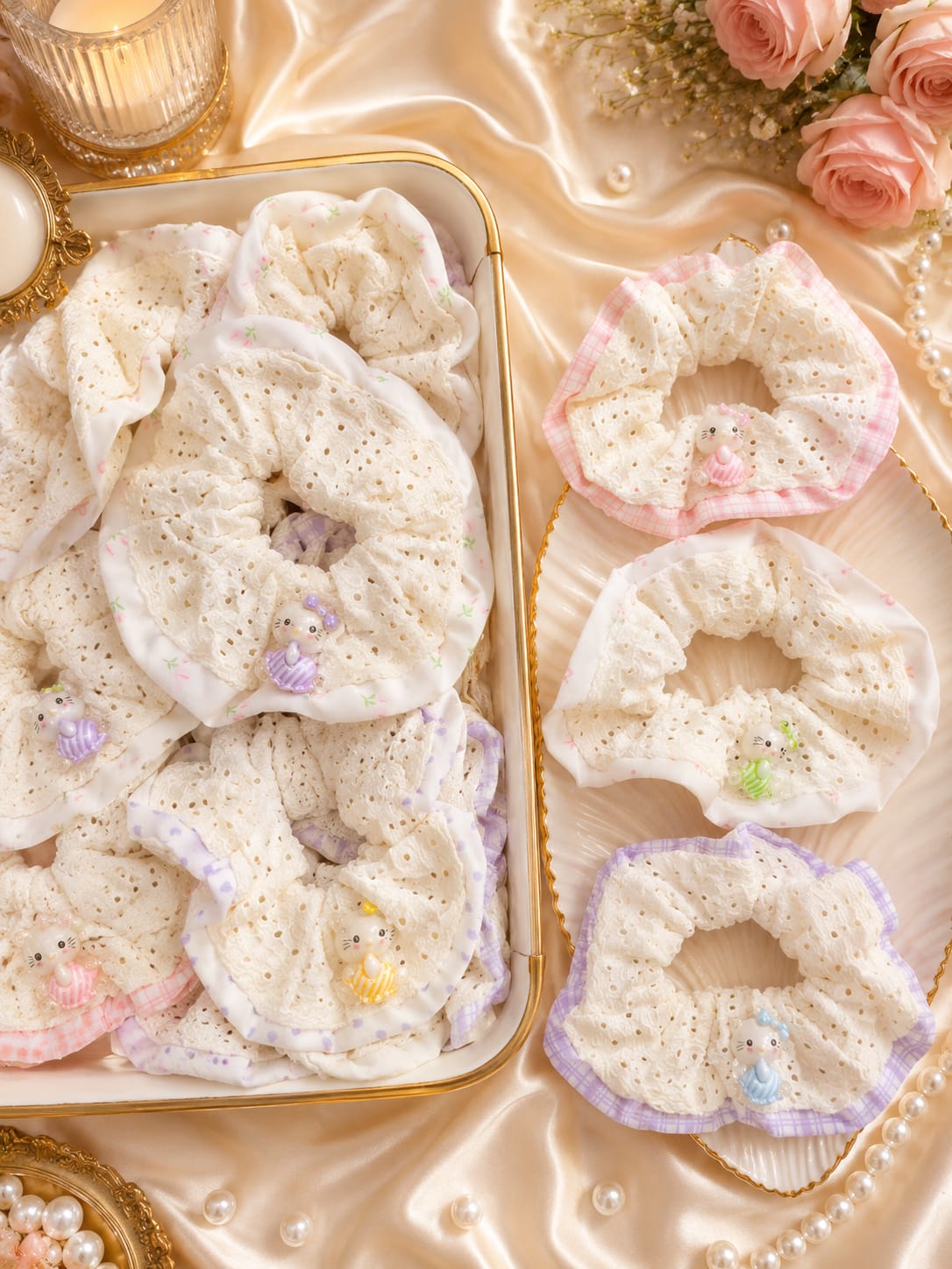 Korean premium scrunchies (pack of 10)