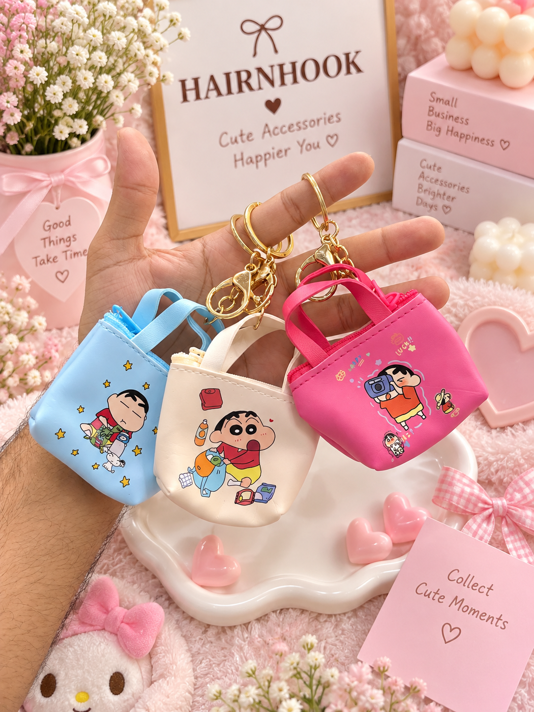 Cute Character Mini Handbag Keychain | Trendy Bag Charm(pack of 12)