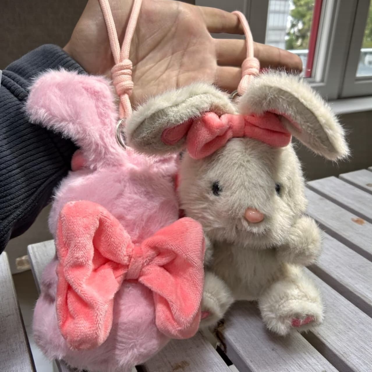 Cute Bunny Plush Bag Charm | Soft Rabbit Doll Keychain | Fancy Sling Charm( pack of 6)