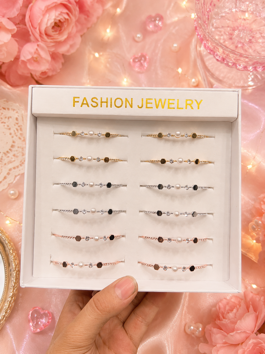 Pearl Charm Minimal Bracelet(pack of 12)