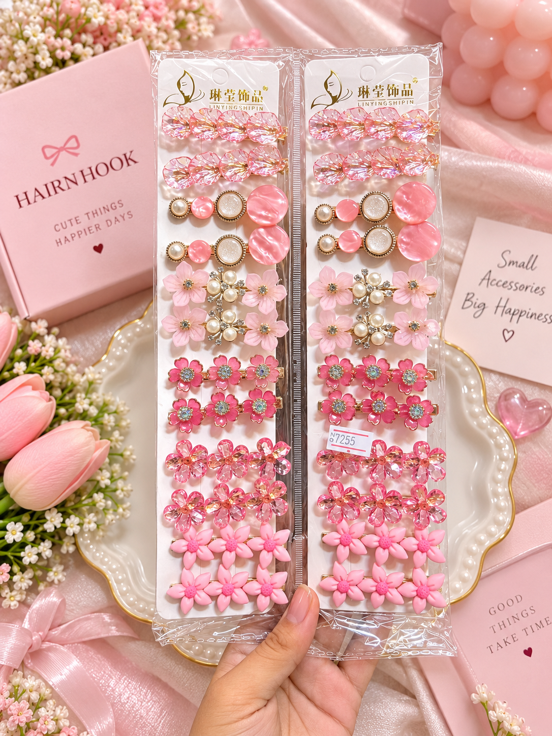 Korean hair accessories pin for girls (pack of 12)