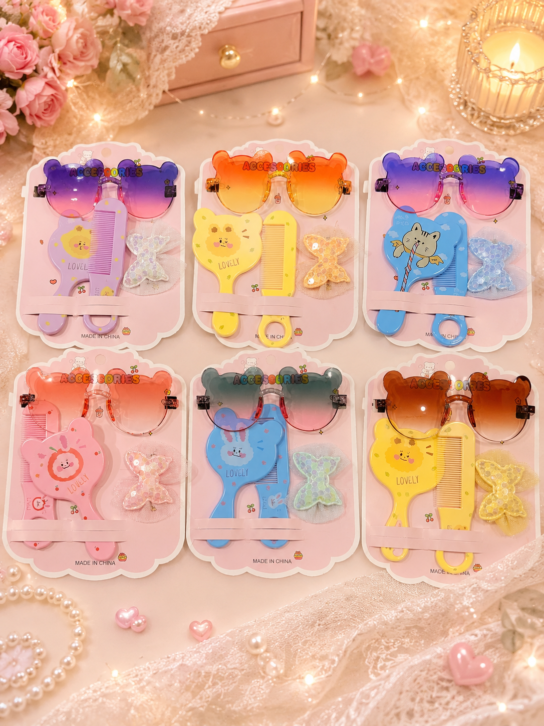 Kids hair accessories combo(pack of 12 sets)