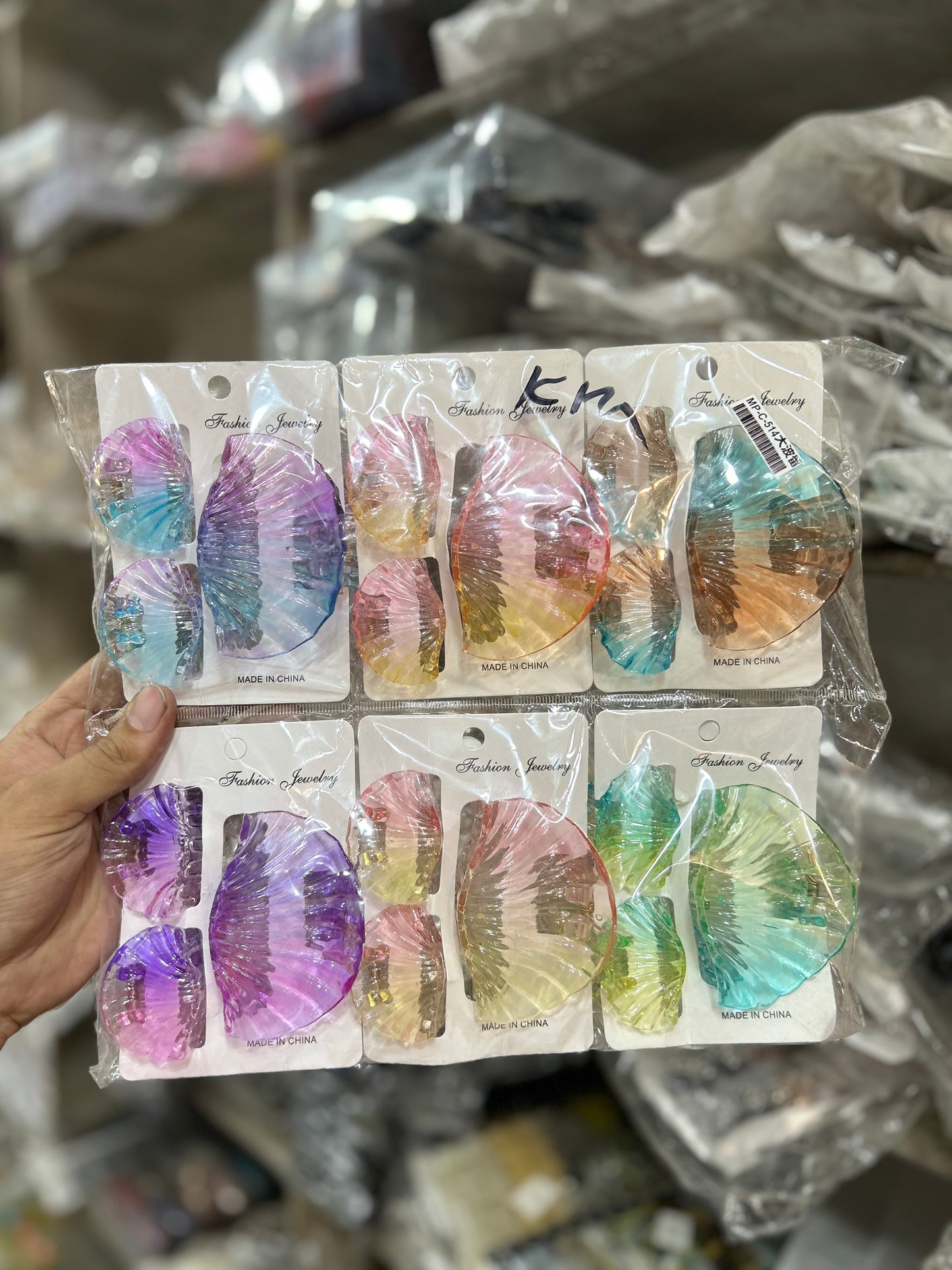 Transparent Seashell Hair Claw Clip Set for Women & Girls | Aesthetic Korean Style Hair Accessories(pack of 12 combo)