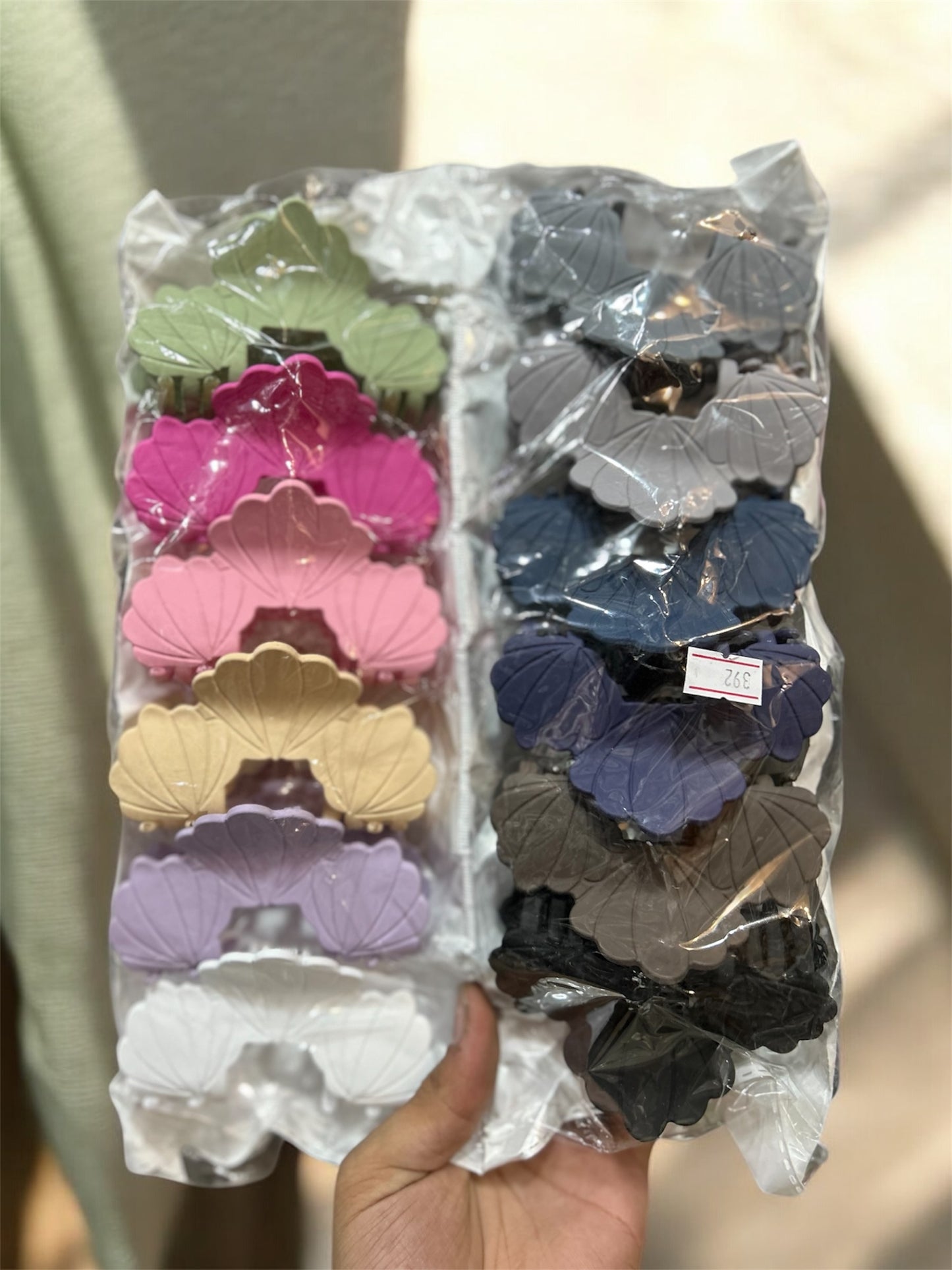 Cute Seashell Hair Claw Clips Set for Women & Girls – Matte Pastel Strong Hold Hair Accessories( pack of 12)