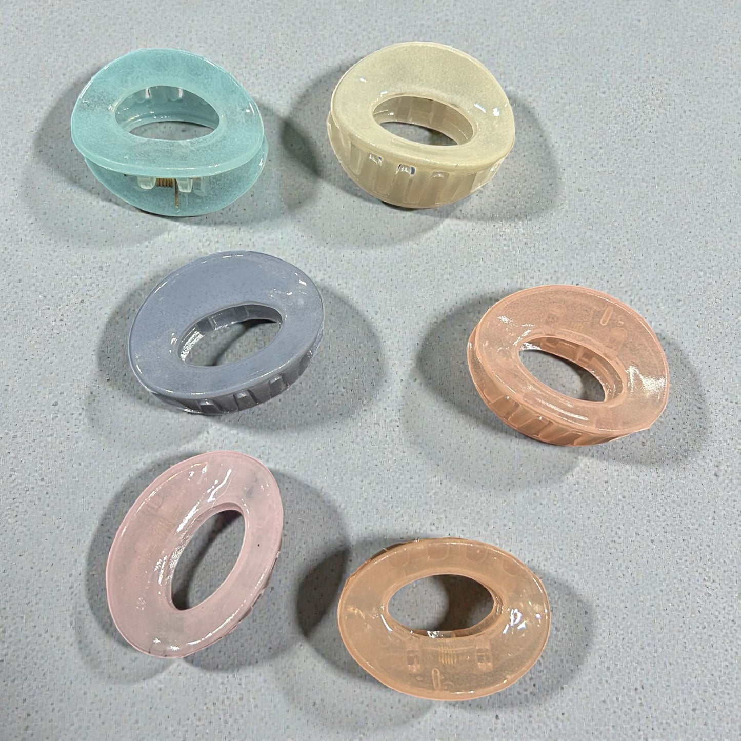 Mini Pastel Oval Hair Claw Clips | Minimal Transparent Acrylic Hair Clips for Women & Girls
( pack of 12)