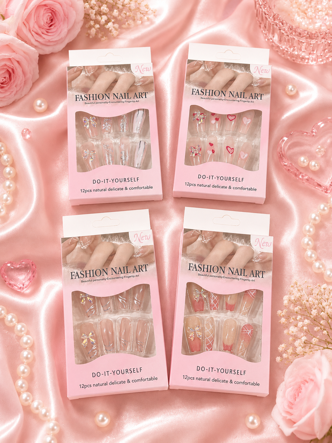 Korean premium quality nails ( pack of 12 sets)