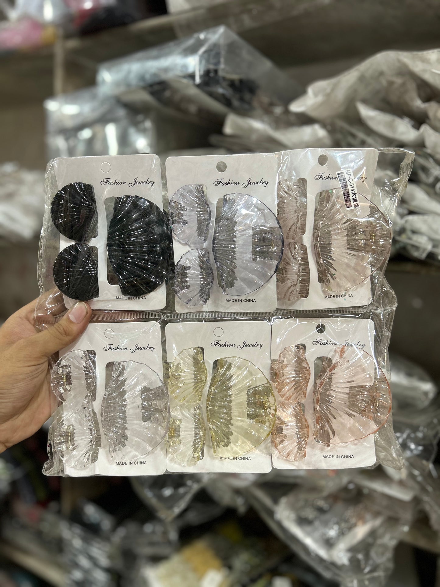 Transparent Seashell Hair Claw Clip Set for Women & Girls | Aesthetic Korean Style Hair Accessories(pack of 12 combo)