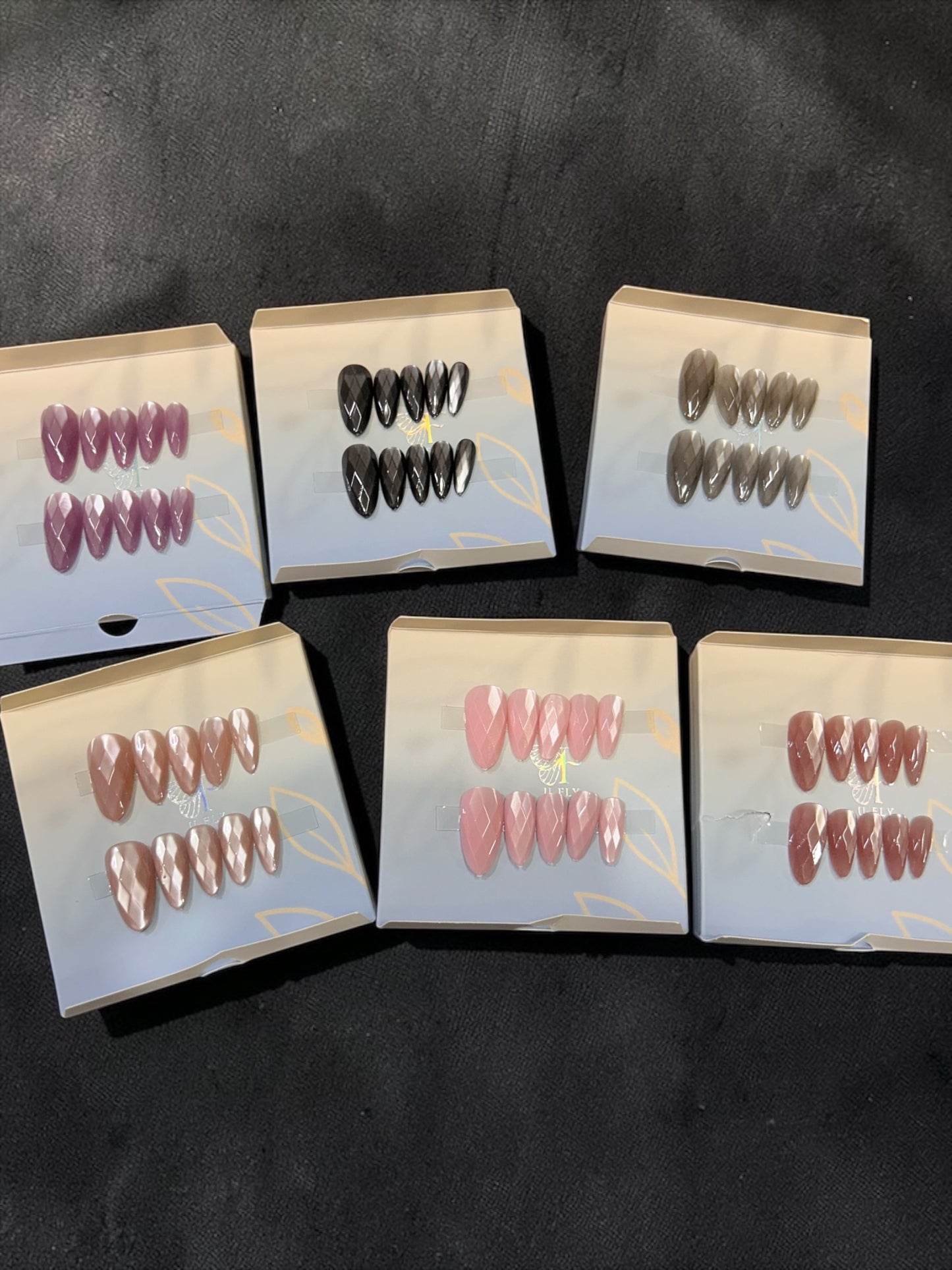 Luxury Press On Nails Set | Glossy Almond Shape Fake Nails | Reusable Korean Style Nail Tips for Girls(pack of 12 sets)