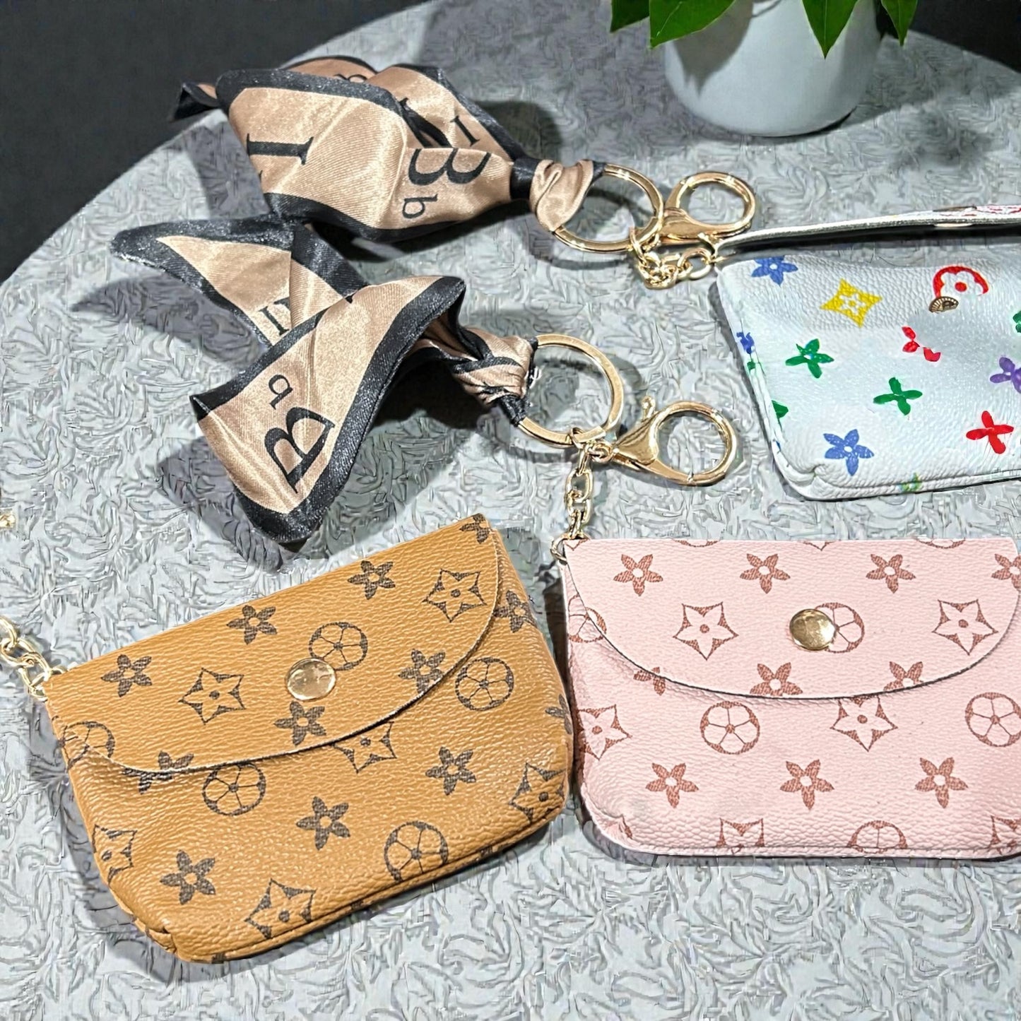 Mini Wallet Keychain – Quilted Coin Purse Charm( pack of 12)