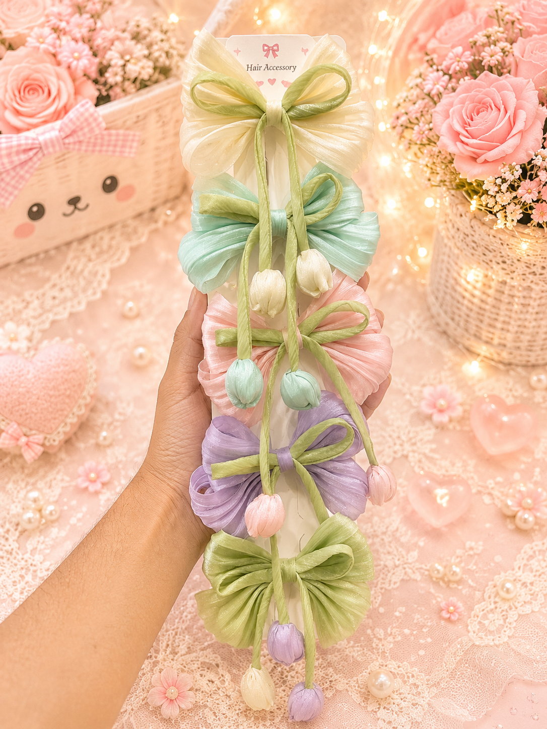 Fairycore Tulip Tassel Hair Accessories( pack of 5 piece)