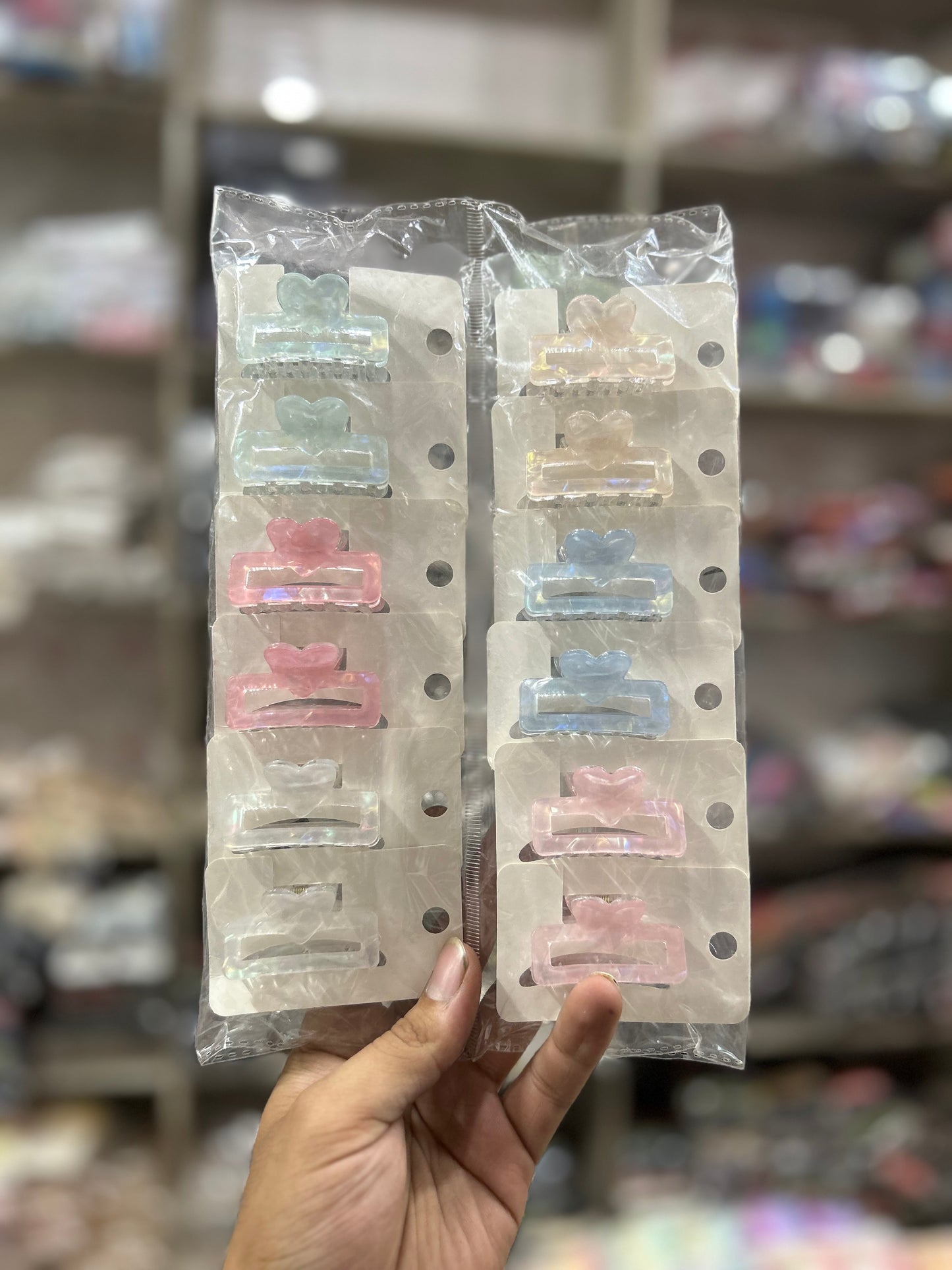 Pastel Mini Hair Claw Clips Set – Korean Transparent Acrylic Hair Clips( pack of 12)