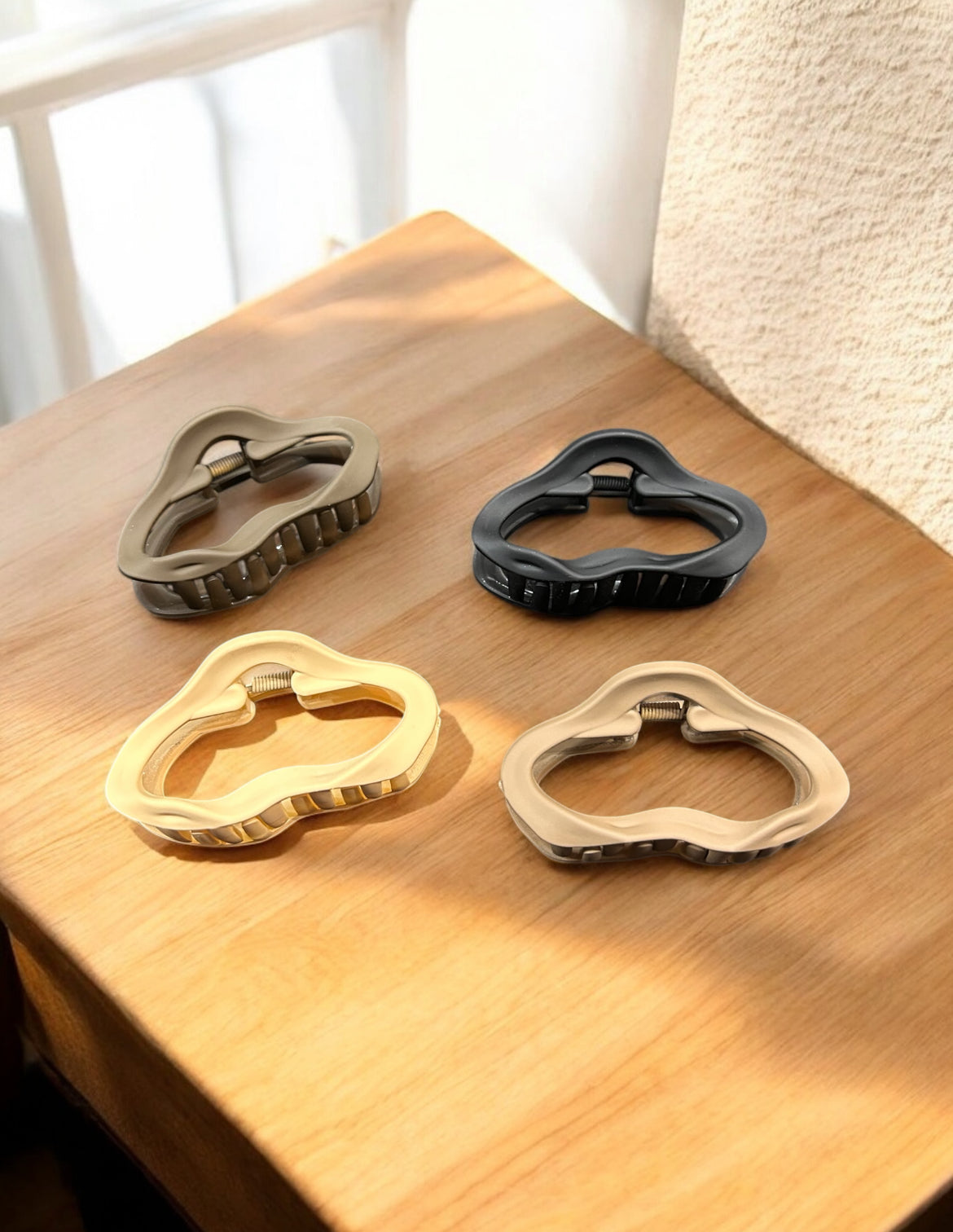 Minimal Abstract Shape Hair Claw Clips – Korean Matte Clutcher( pack of 12)
