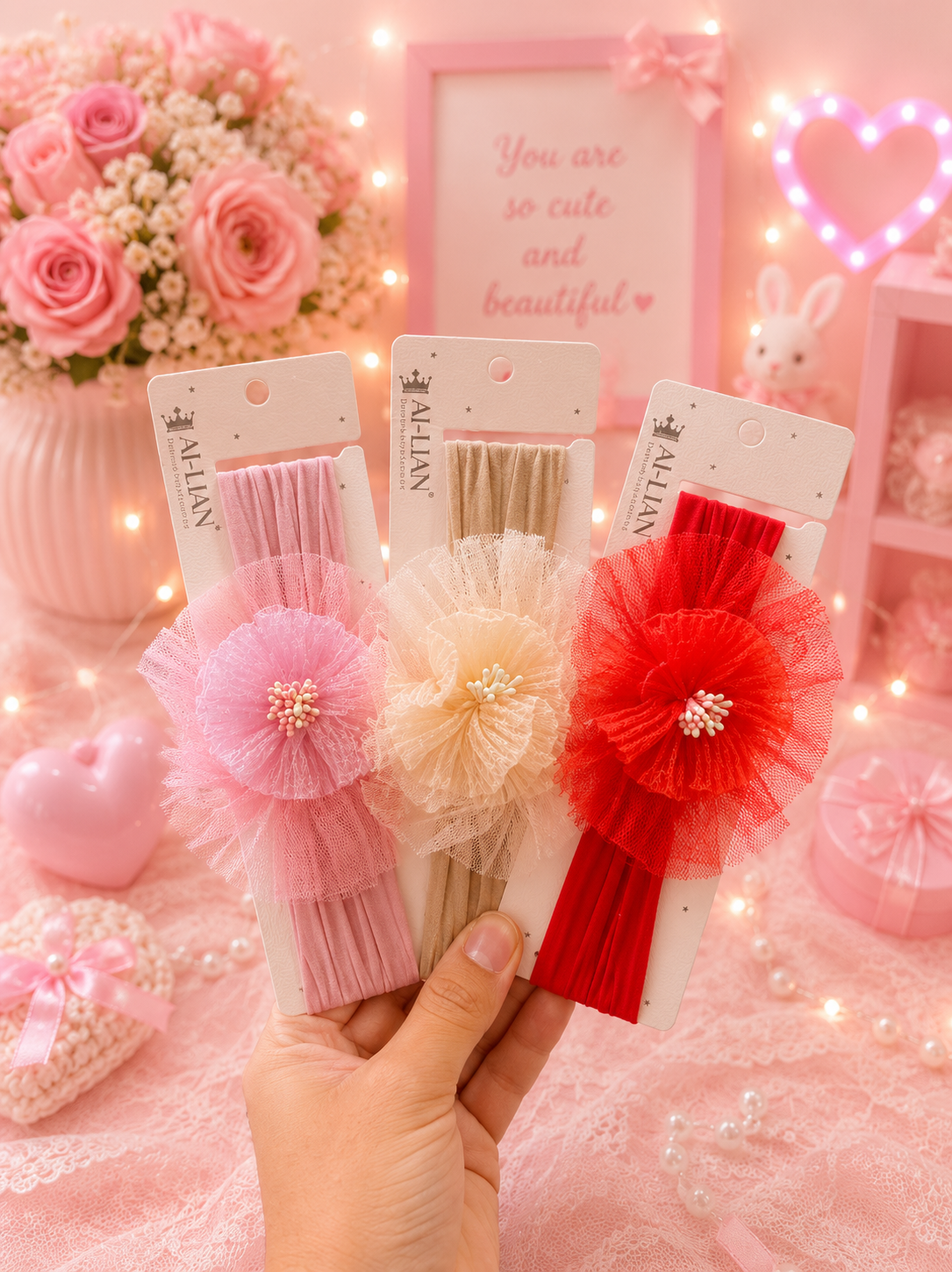 β¨ Princess Tulle Flower Baby Headbands β¨(pack of 12)