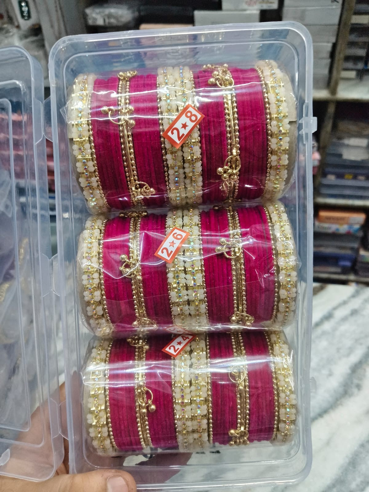 Premium karwachauth metal churi (pack of 3 sets)