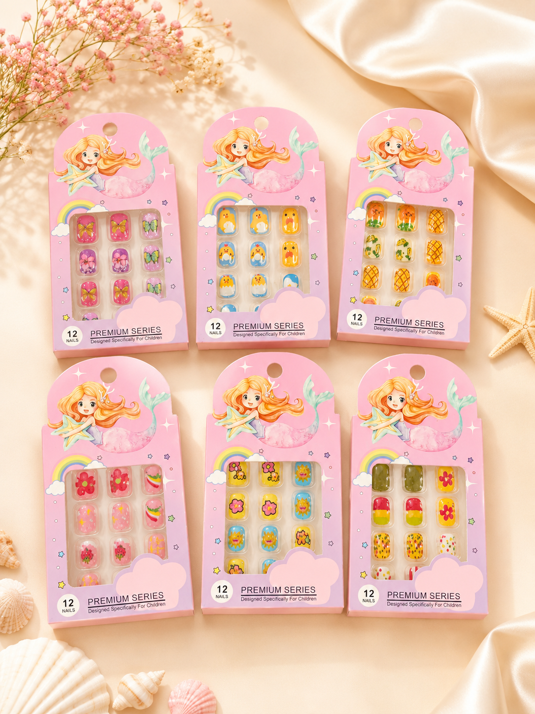 Premium press on nails (pack of 12) for kids