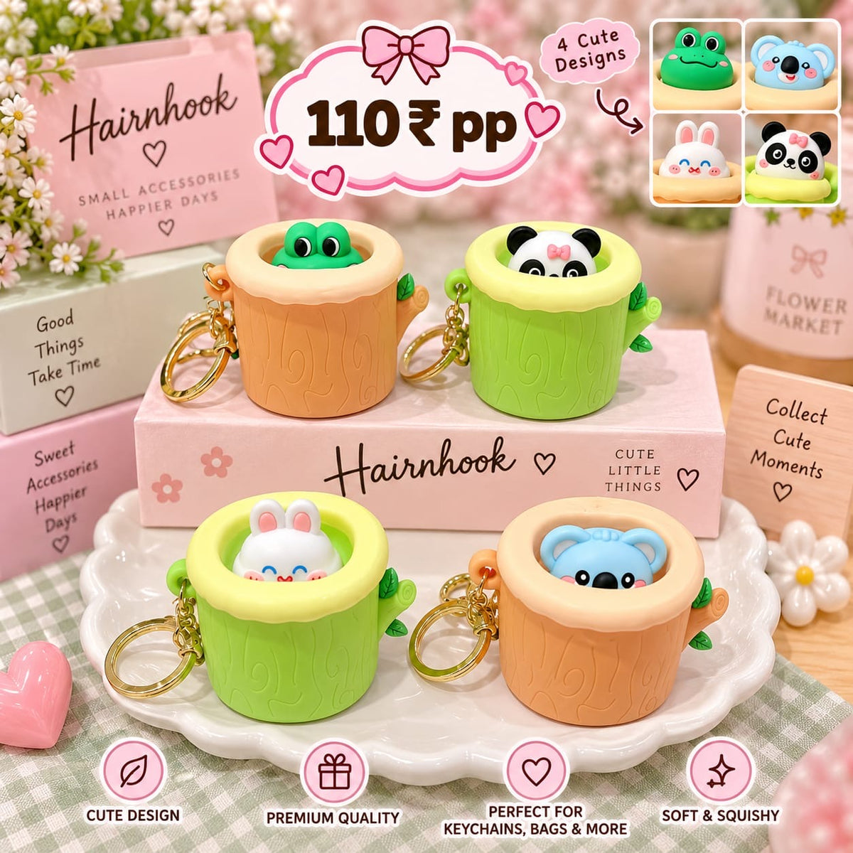 Cute pop up keychain (pack of 6)