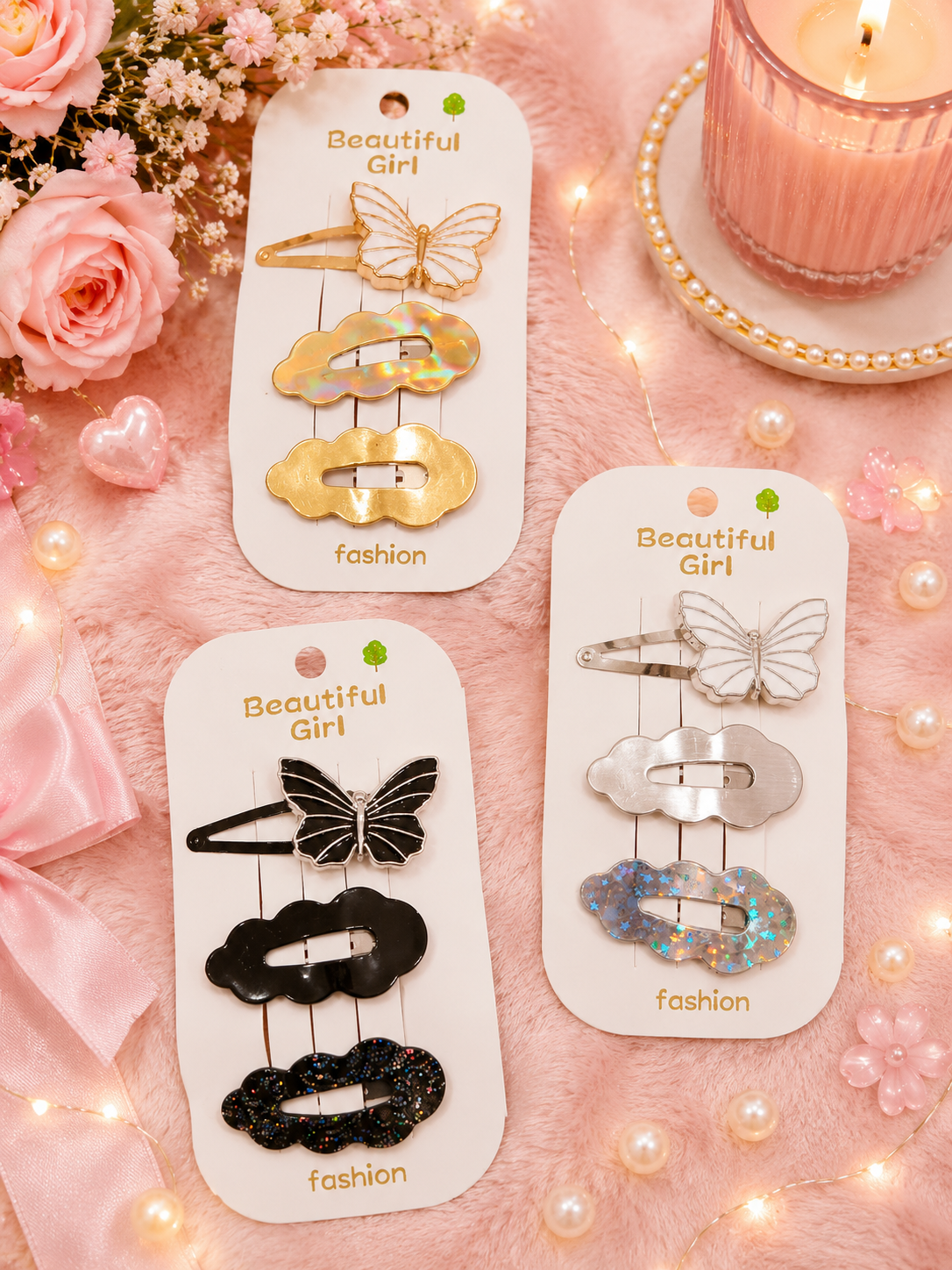 Premium Korean hair pin set (pack of 12 card)
