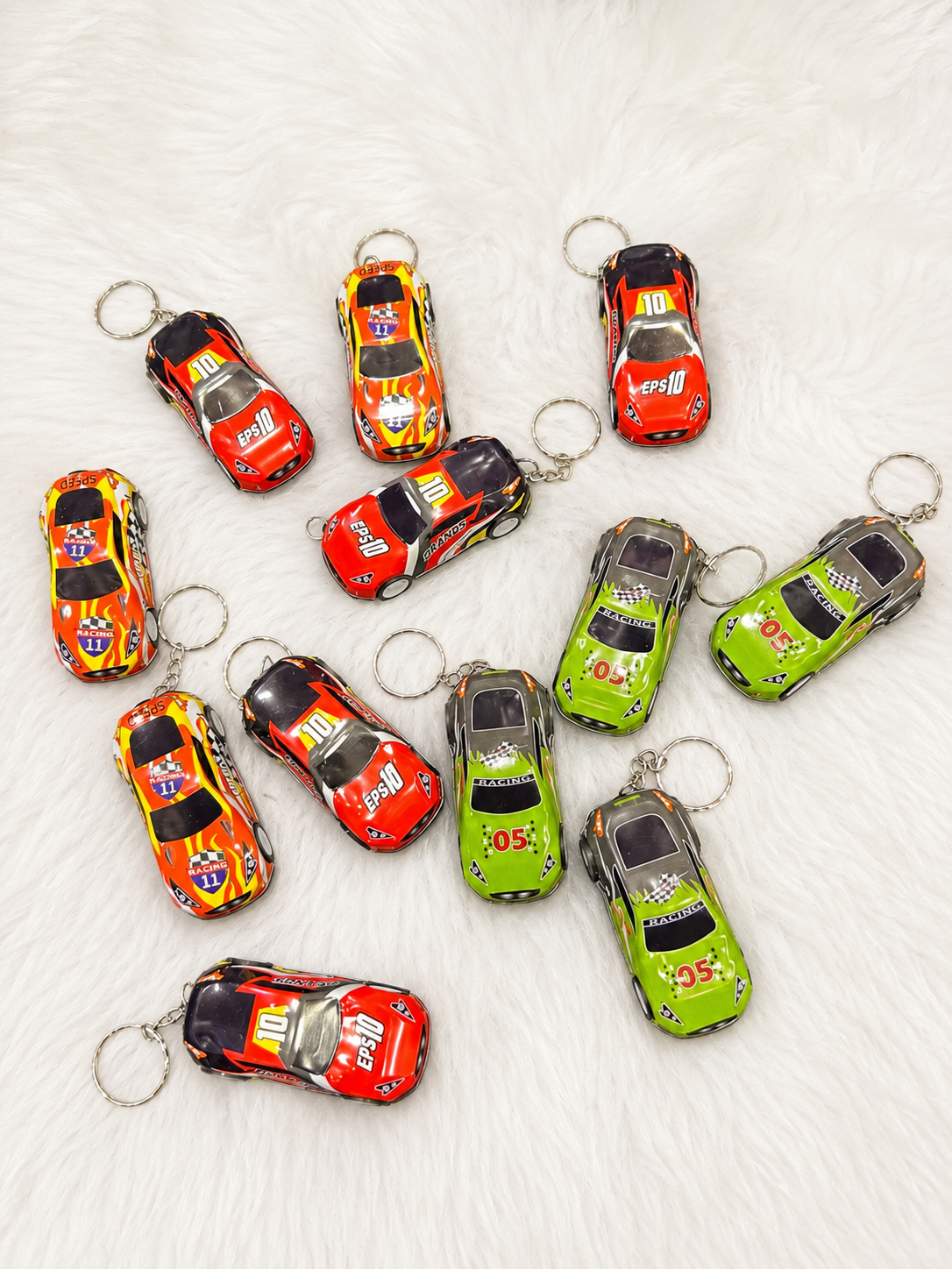 Mini Racing Car Push Back Toy for Kids | Friction Powered keychain (pack of 12)