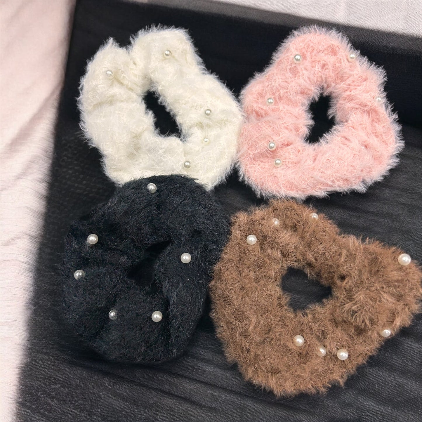 Korean Style Fabric Scrunchie Rubber Band for Daily Wear ( pack of 12 )