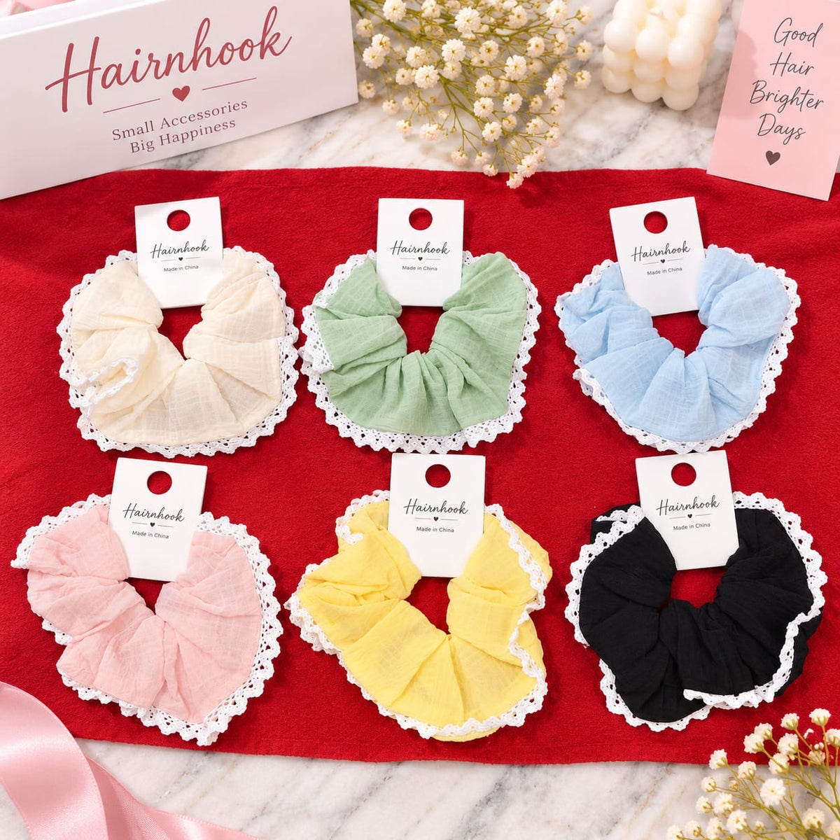 Korean premium scrunchie (pack of 12)