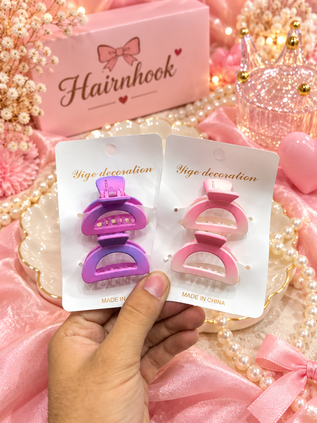 Korean 2 piece combo cluchter ( pack of 12 combo)