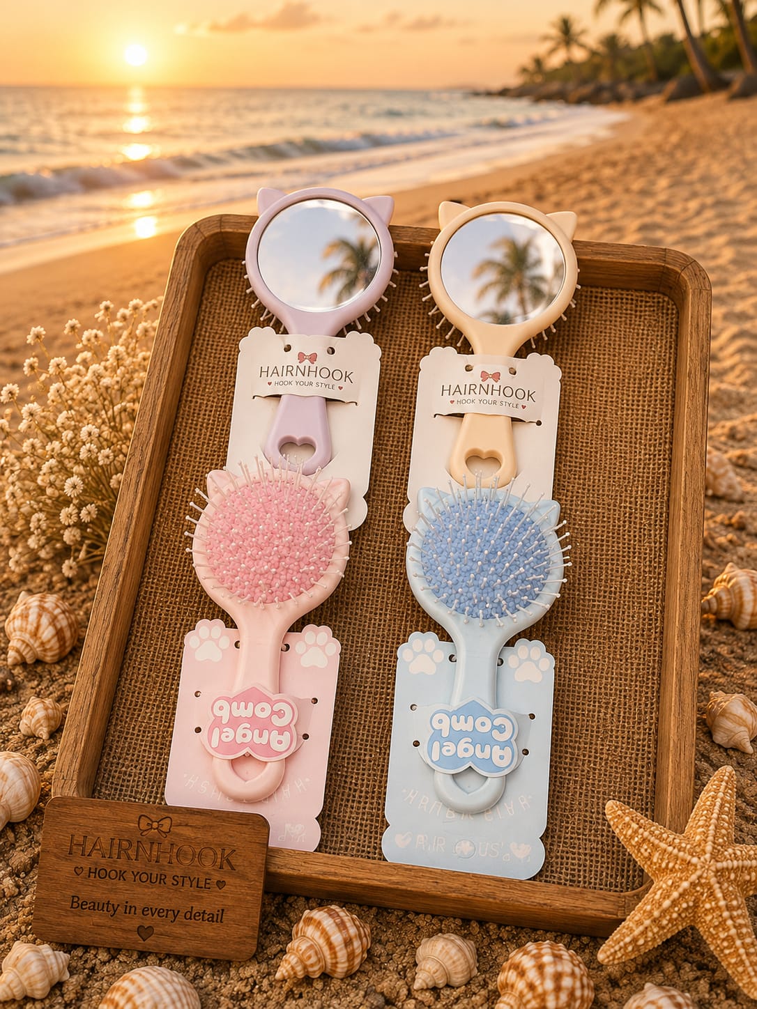 Korean mirror +brush for baby and girls (pack of 12)