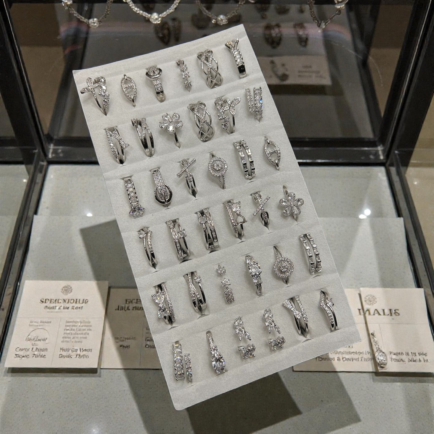 Designer Silver Look Adjustable Rings for Women – Combo( pack of 36)