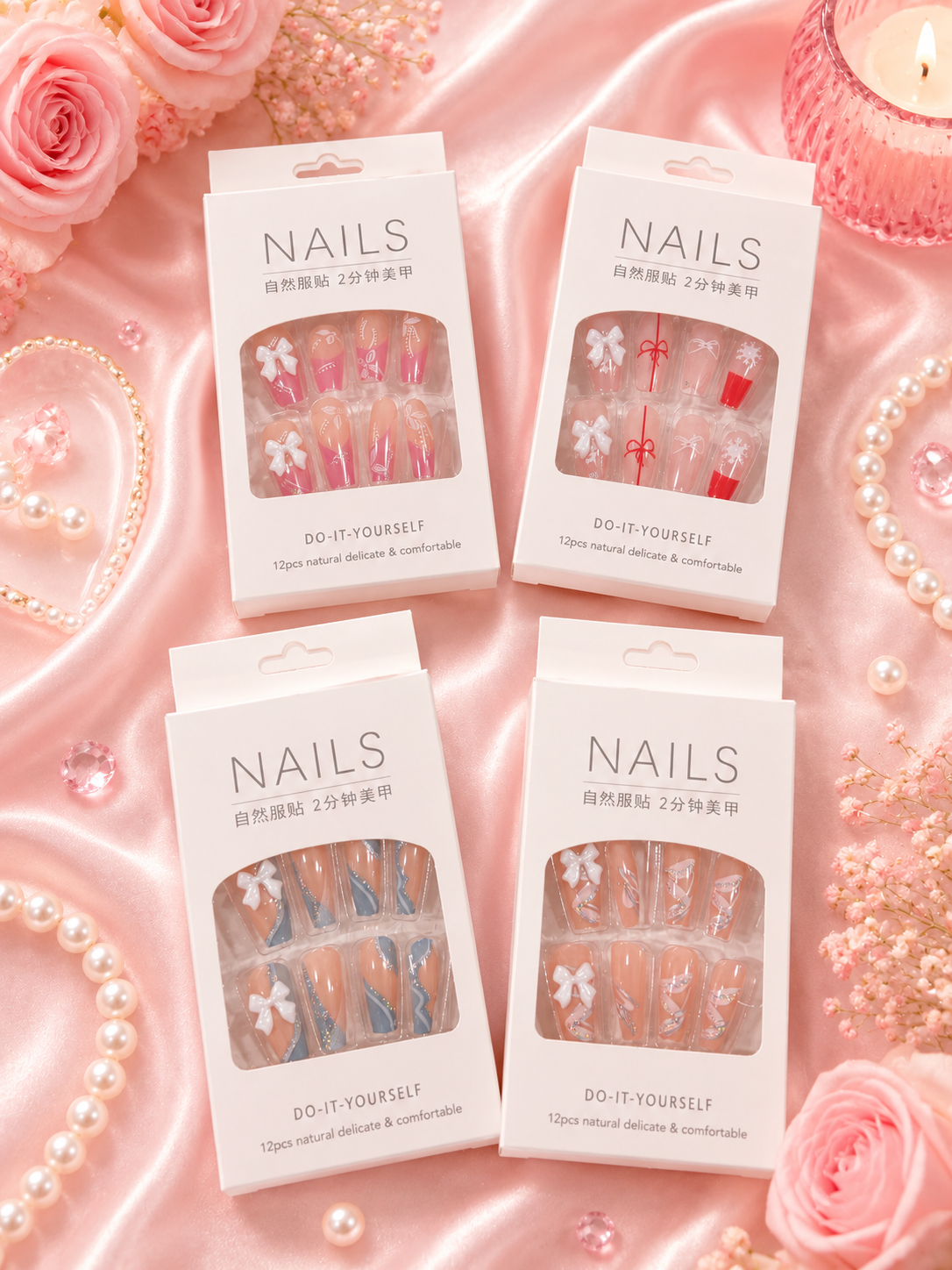Korean premium quality nails ( pack of 12 sets)