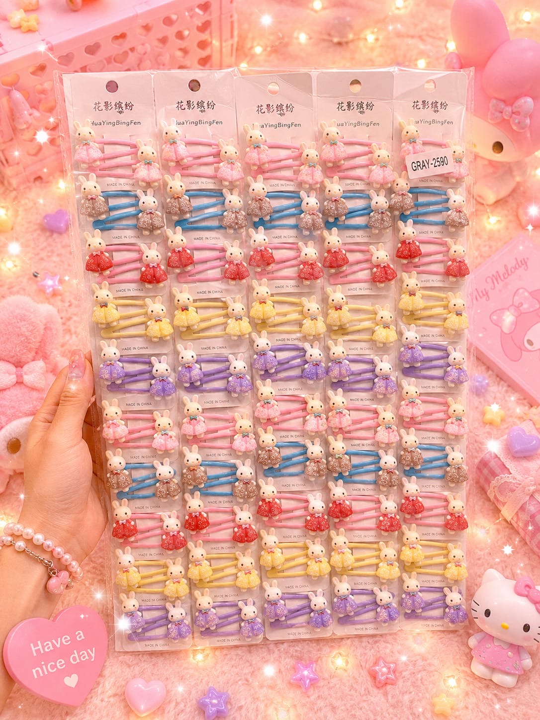 Korean cute hair Tik Tak pin for kids(pack of 10 pair in one strip)