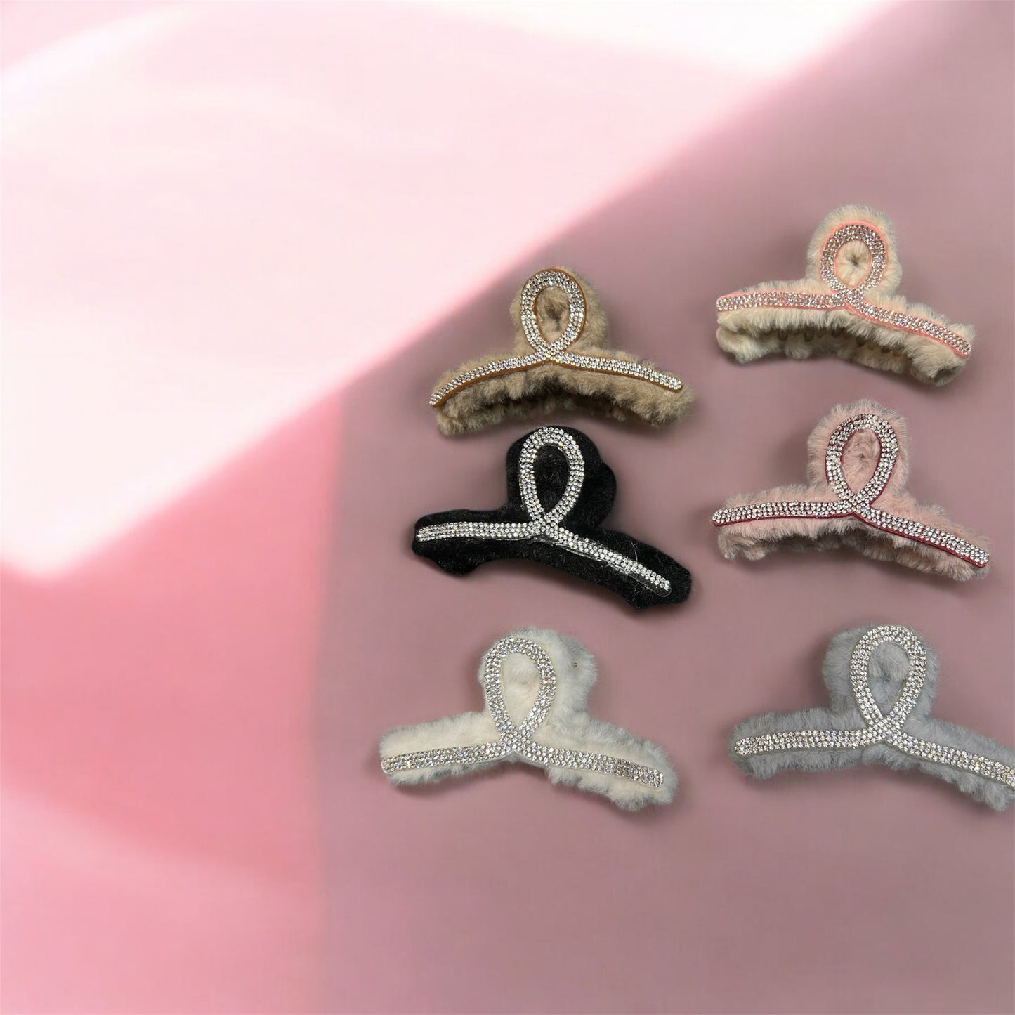 Fur clutcher with stone ( pack of 12)