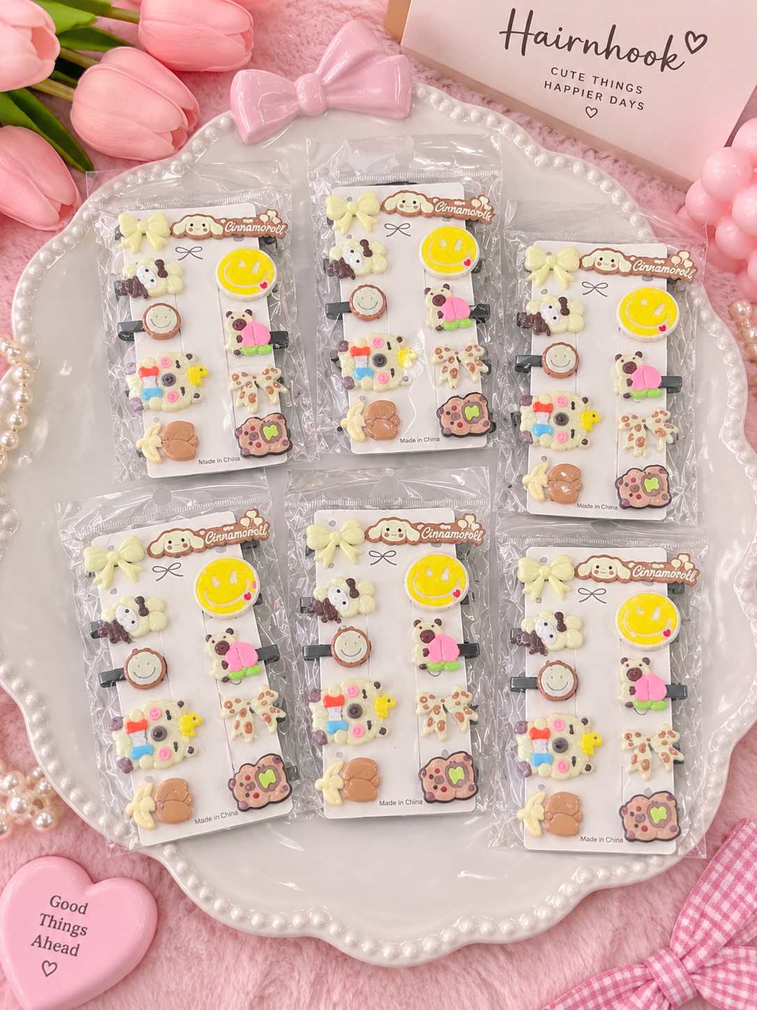 Korean kids hair accessories combo (pack of 12 packet)