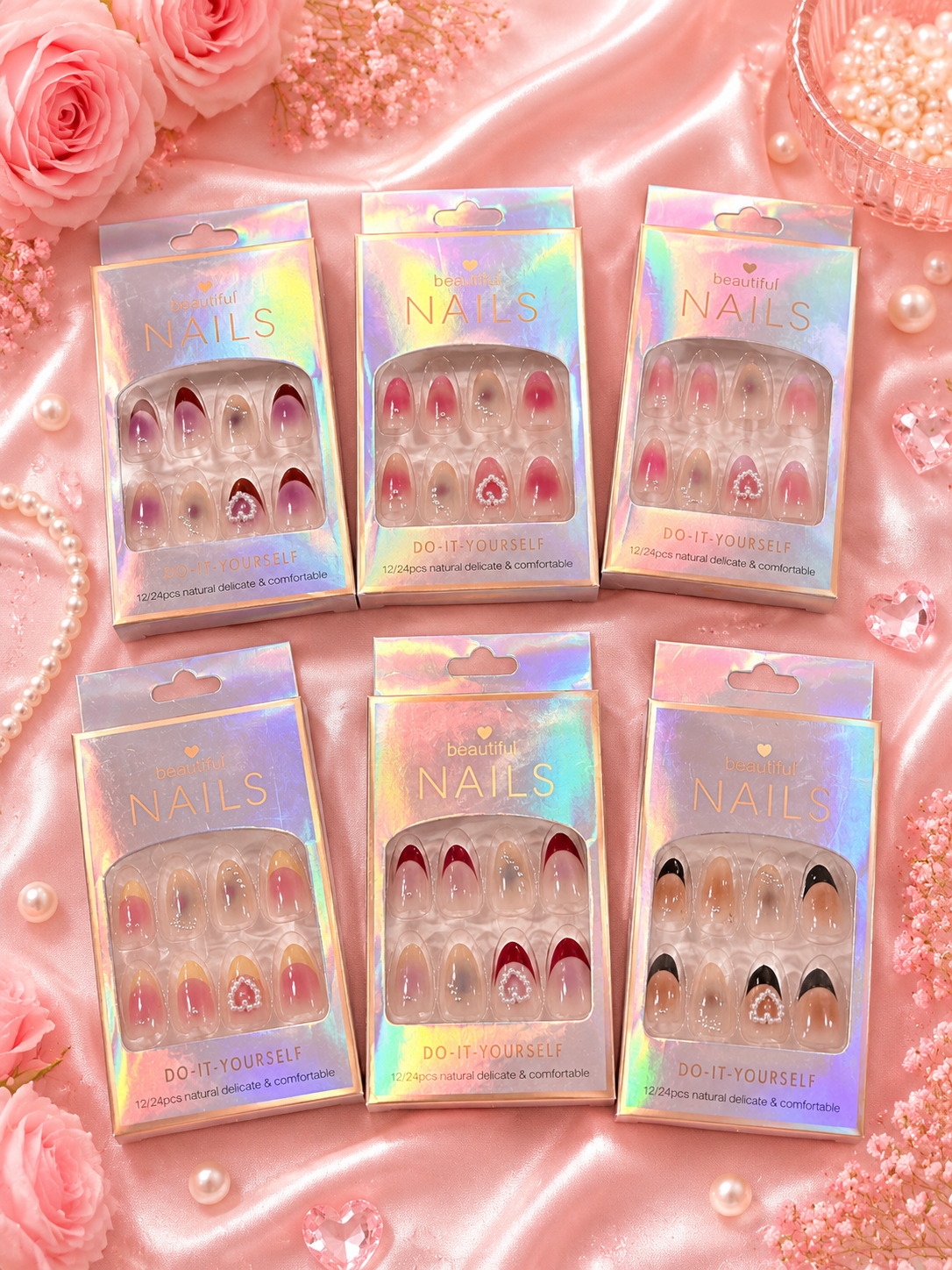 Korean premium quality nails ( pack of 12 sets)