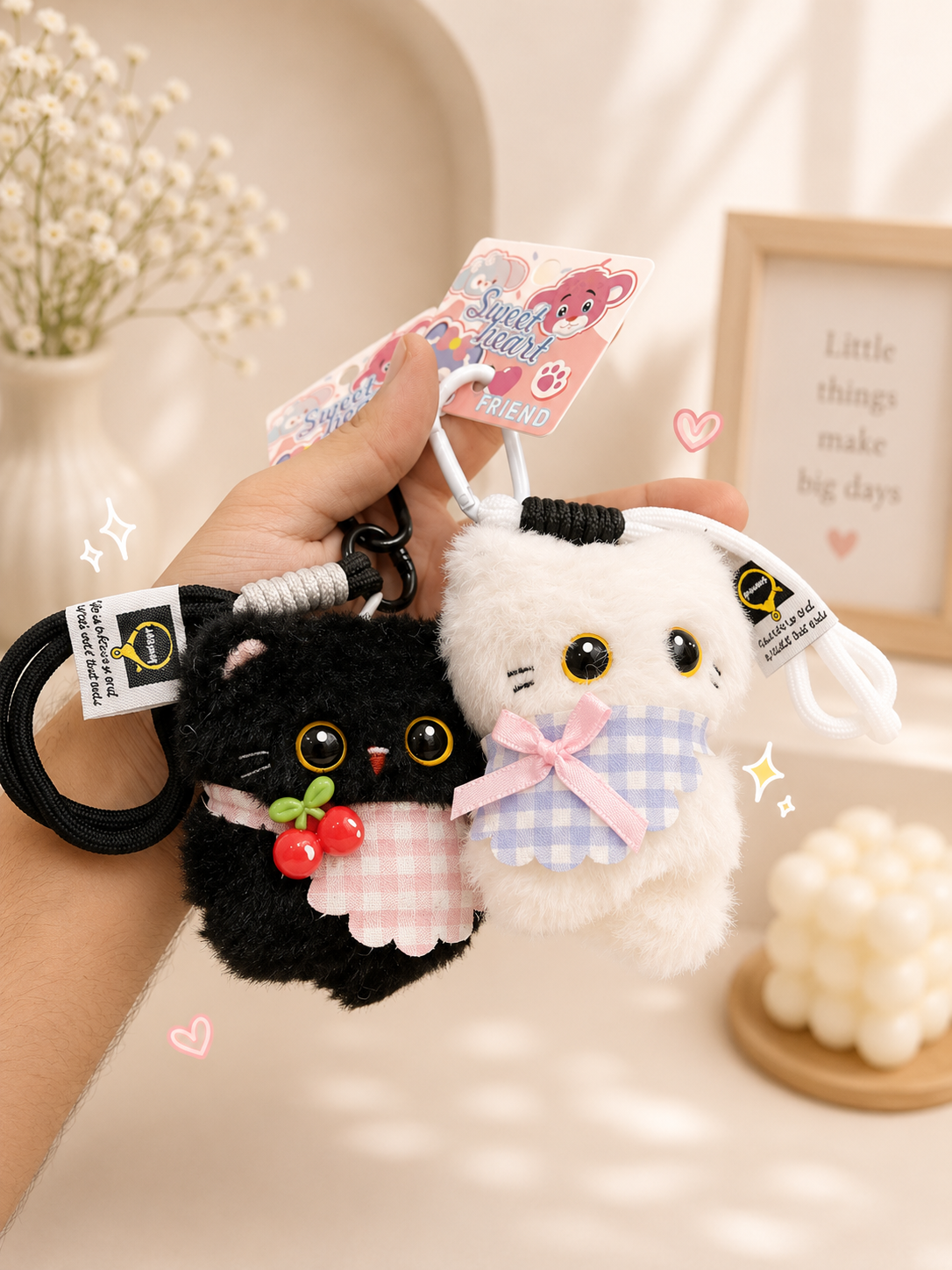 Mini plushies bag charms( pack of 6)