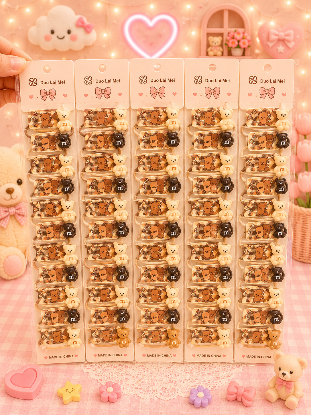 Cute kawaii hair Tik Tak for kids(pack of 1 strip 10 pair)