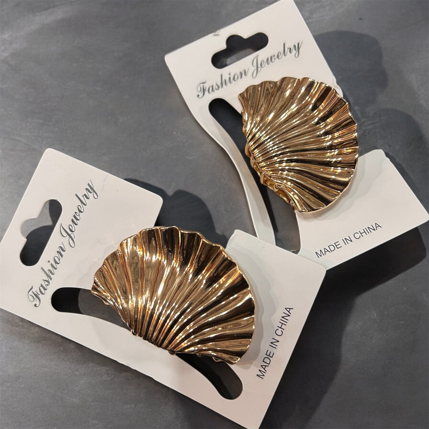 Korean Style Gold Shell Hair Clip (pack of 12)