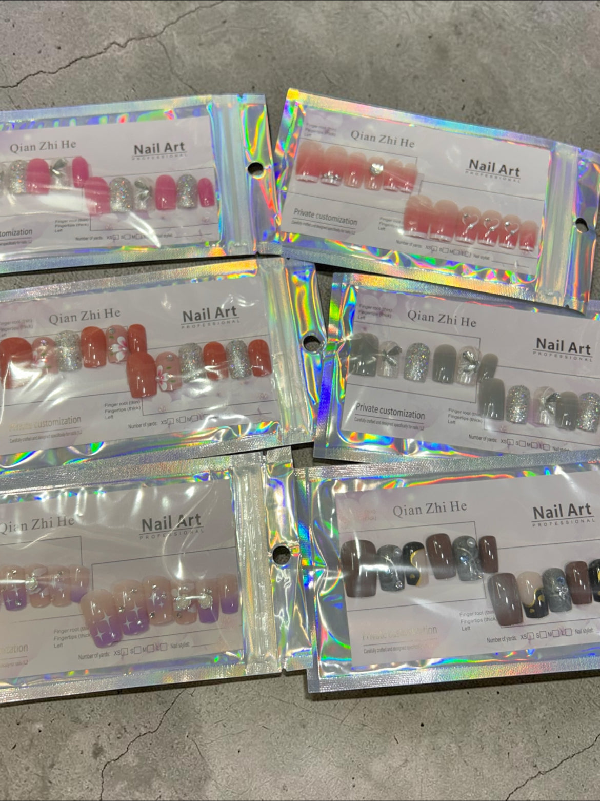 Premium Press-On Nail Art Set | Reusable Glossy Designer Nails with Rhinestones & Glitter | Salon Finish Fake Nails ( pack of 12 cards)