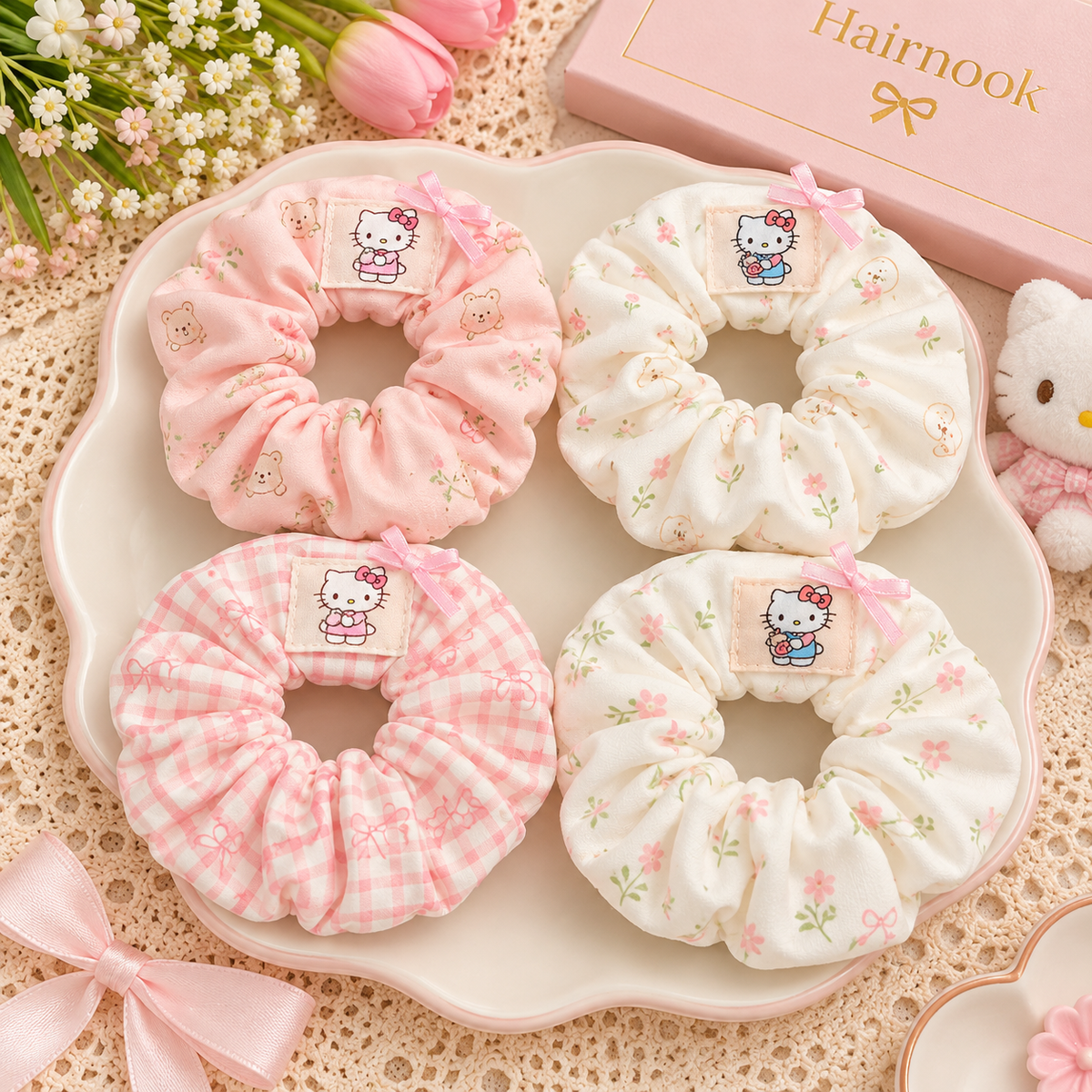 Korean special kitty version scrunchie (pack of 10)